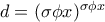 d=(\sigma \phi x)^{\sigma \phi x} d=(\sigma \phi x)^{\sigma \phi x}