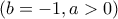 \left( {b =  - 1,a > 0} \right)