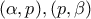 (\alpha ,p),(p,\beta )