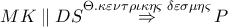 MK\parallel DS\overset{\Theta .\kappa \varepsilon \nu \tau \rho \iota \kappa \eta \varsigma \,\,\delta \varepsilon \sigma \mu \eta \varsigma }{\mathop{\Rightarrow }}\,P