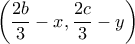 \left(\dfrac{2b}{3}-x, \dfrac{2c}{3}-y\right)