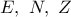 E,\ N,\ Z
