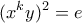 \displaystyle{(x^ky)^2=e}