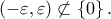 \displaystyle{\left( { - \varepsilon ,\varepsilon } \right) \not\subset \left\{ 0 \right\}.} \displaystyle{\left( { - \varepsilon ,\varepsilon } \right) \not\subset \left\{ 0 \right\}.}