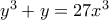 y^3+y=27x^3
