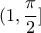 \displaystyle{ 
(1,\frac{\pi }{2}] 
}