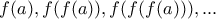 f(a), f(f(a)), f(f(f(a))), ...