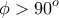 \displaystyle{\phi>90^o}