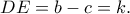 DE=b-c=k.