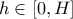 h\in [0,H]