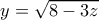 y=\sqrt{8 - 3z}