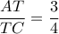 \dfrac{AT}{TC}=\dfrac{3}{4}