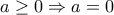 \displaystyle{a\ge 0\Rightarrow a=0}