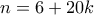n=6+20k