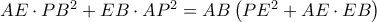 AE\cdot PB^{2}+EB\cdot AP^{2}=AB\left ( PE^{2}+AE\cdot EB \right )