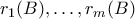 r_1(B),\ldots,r_m(B)