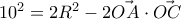10^2=2R^2-2\vec{OA}\cdot\vec{OC}