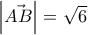 \left|\vec{AB} \right|=\sqrt{6}