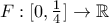 F:[0,\frac{1}{4}]\rightarrow \mathbb{R}