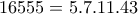 16555=5.7.11.43 16555=5.7.11.43
