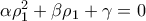 \alpha \rho _{1}^{2}+\beta \rho _{1}+\gamma =0