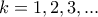 \displaystyle{k=1,2,3, ...} \displaystyle{k=1,2,3, ...}