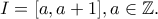 I=[a,a+1], a \in \Bbb{Z}.