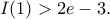 \displaystyle  
I(1)>2e-3. 
