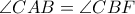 \displaystyle{\angle CAB = \angle CBF}