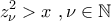 \displaystyle{z_{\nu}^2>x\,\,,\nu\in\mathbb{N}}