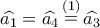 \widehat {{a_1}} = \widehat {{a_4}}\mathop  = \limits^{\left( 1 \right)} \widehat {{a_3}}