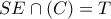 \displaystyle{SE \cap \left( C\right) = T}