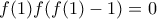 f(1)f(f(1)-1)=0