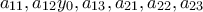 a_{11},a_{12}y_0,a_{13},a_{21},a_{22},a_{23}