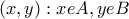 (x,y):xeA , yeB
