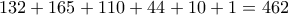 132+165+110+44+10+1=462