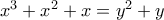 x^3+x^2+x=y^2+y