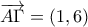 \overrightarrow{A\Gamma }=\left( 1,6 \right)