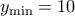 {y_{\min }} = 10 {y_{\min }} = 10