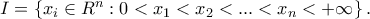 I=\left \{ x_i\in R^n:0<x_1<x_2<...<x_n<+\infty \right \}.