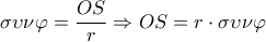  \displaystyle \sigma \upsilon \nu \varphi  = \frac{{OS}}{r} \Rightarrow OS = r \cdot \sigma \upsilon \nu \varphi 