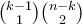 \binom{k-1}{1}\binom{n-k}{2}