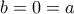 b=0=a