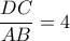 \dfrac{DC}{AB}=4