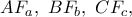AF_{a},\ BF_{b},\ CF_{c},
