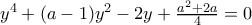 y^4+(a-1)y^2-2y+\frac{a^2+2a}{4}=0