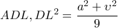 ADL,DL^{2}=\dfrac{a^{2}+\upsilon ^{2}}{9}