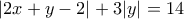 |2x+y-2|+3|y|=14 |2x+y-2|+3|y|=14