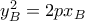 y^2_{B}=2p x_{B}
