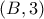 \left( {B,3} \right)